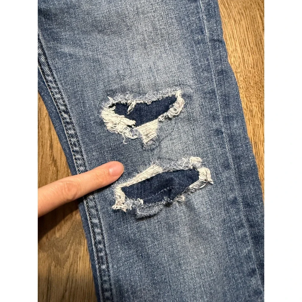 Abercrombie Kids Jean Kids Size 13/14 Blue Denim Distressed Skinny Jeans